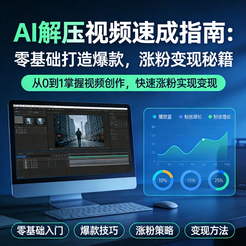 AI解压视频速成指南：零基础打造爆款，涨粉变现秘籍